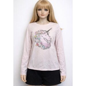 Girls’ 2 Pack Light Pink Unicorn Long Sleeve Tee Size L(10/12) - Cat & Jack